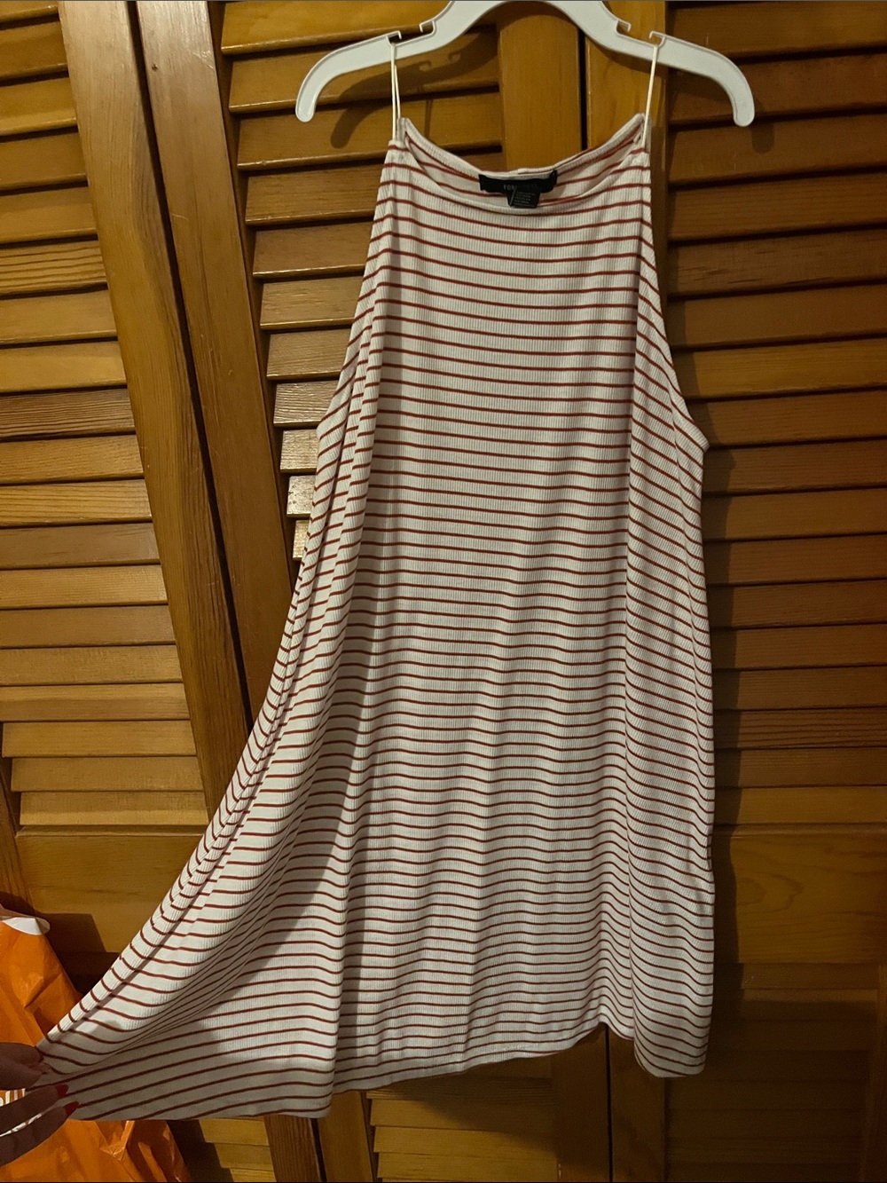Forever 21 White and Red Striped Mini Dress